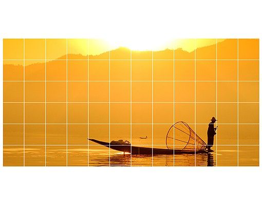 Tile sticker - Fisherman And Sunrise