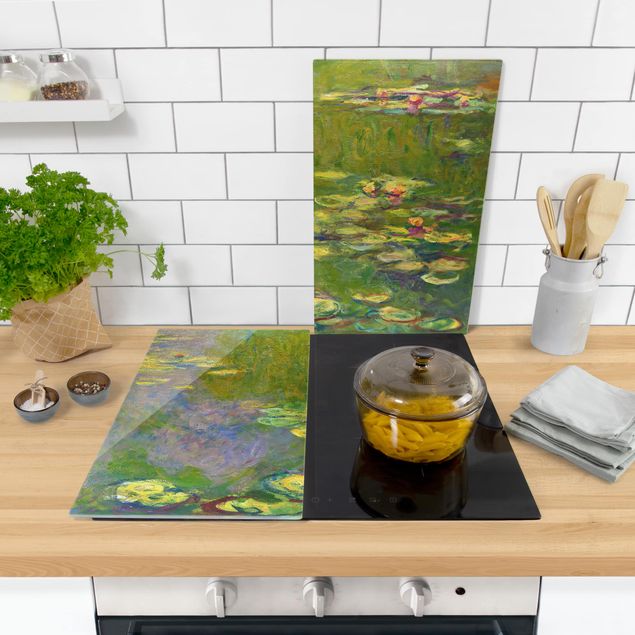 Glass stove top cover - Claude Monet - Green Waterlilies