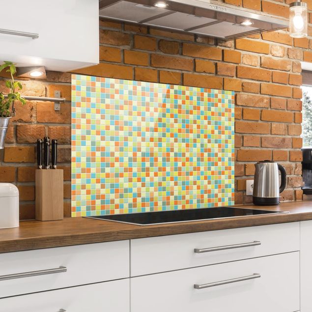 Patterned glass splashbacks Mosaic Tiles Summer Set