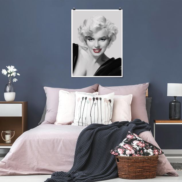 Poster black and white - Marilyn On Sofa