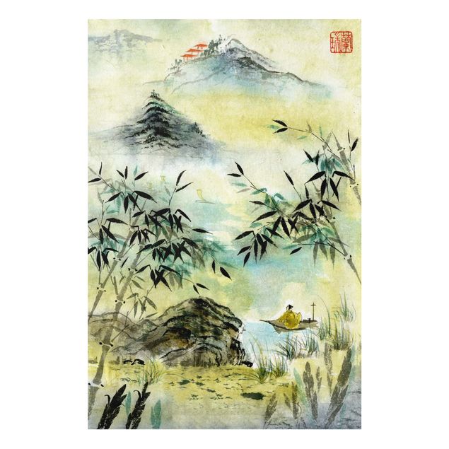 Print on forex - Japanese Watercolour Drawing Bamboo Forest