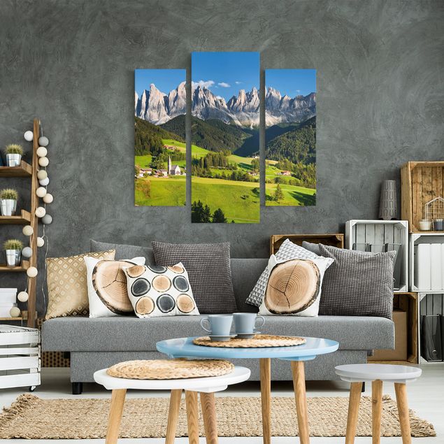 Print on canvas 3 parts - Odle In South Tyrol