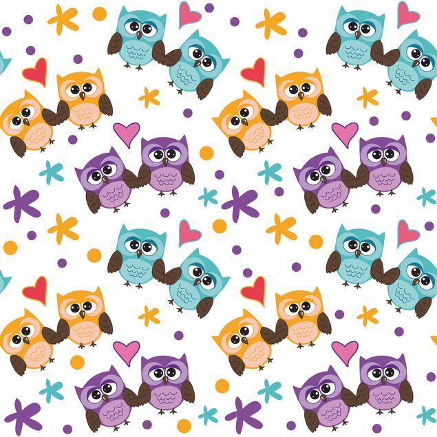 Adhesive film - Sweet Child Pattern With Owls In Love