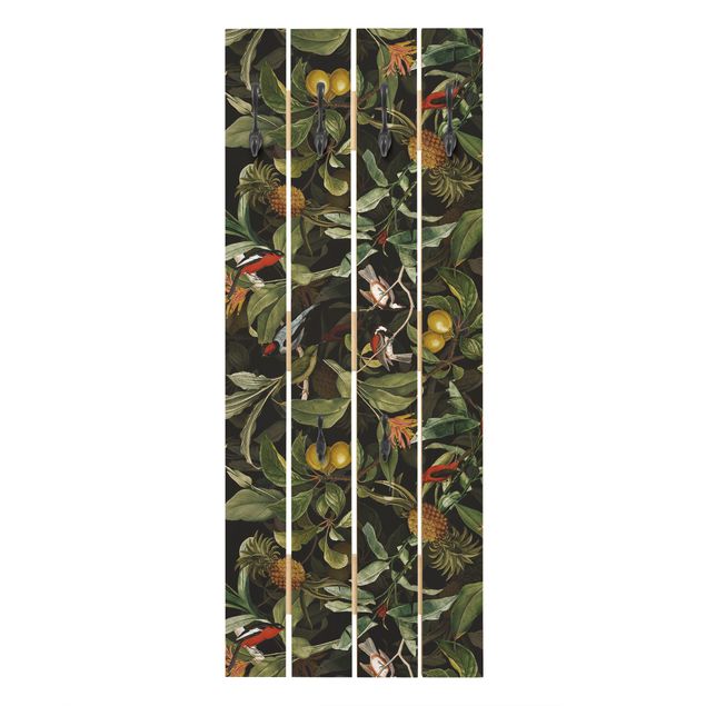 Coat rack - Birds With Pineapple Green