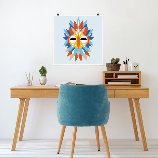 Poster - Collage Ethnic Mask - Parrot
