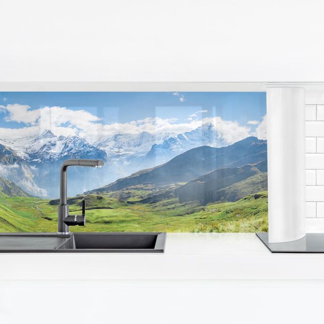 Kitchen wall cladding - Swiss Alpine Panorama