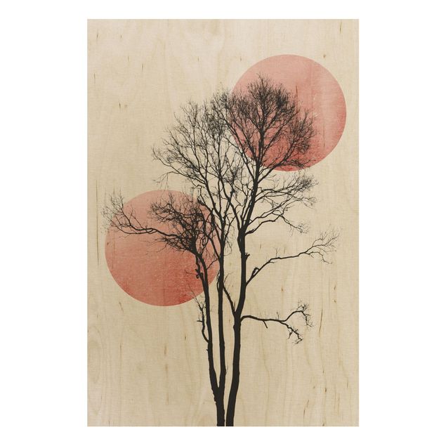 Print on wood - Tree in Nightsky