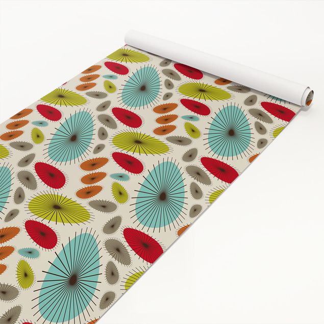 Adhesive film - Abstract Retro Floral Pattern