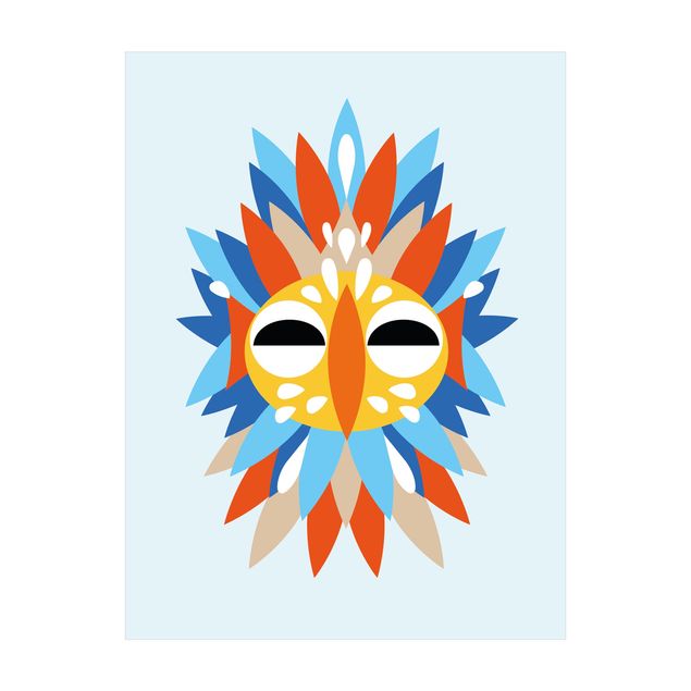 large area rugs Collage Ethnic Mask - Parrot