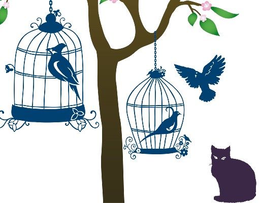 Wall stickers No.RS57 Cats And Birds