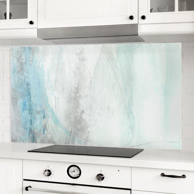 Glass splashback kitchen abstract Arctic I