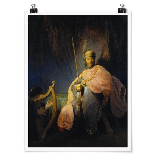 Poster - Rembrandt van Rijn - David playing the Harp to Saul