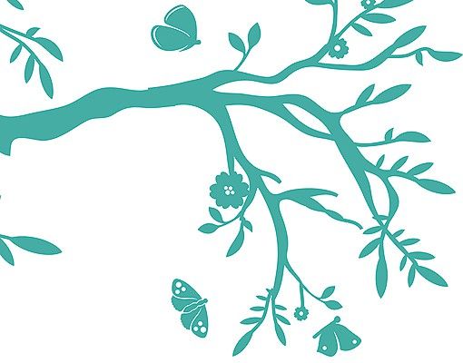 Animal wall decals No.RS75 Branch With Butterflies II