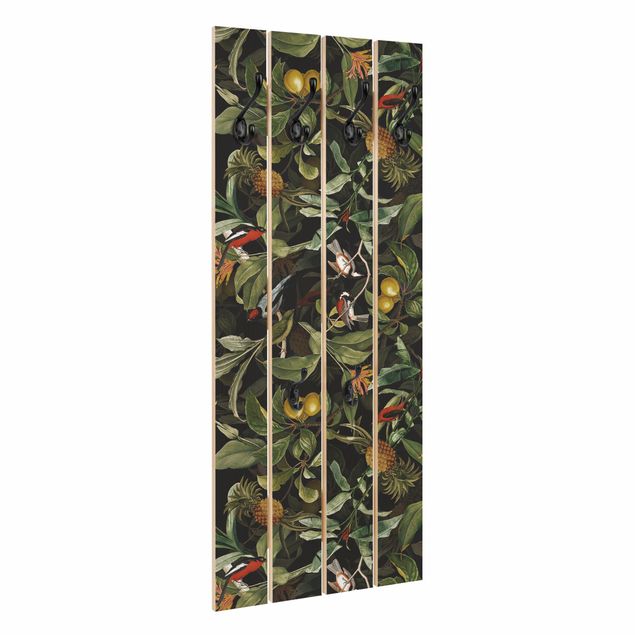 Coat rack - Birds With Pineapple Green