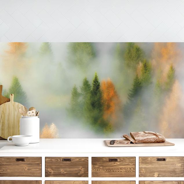 Kitchen splashback landscape Cloud Forest In Autumn