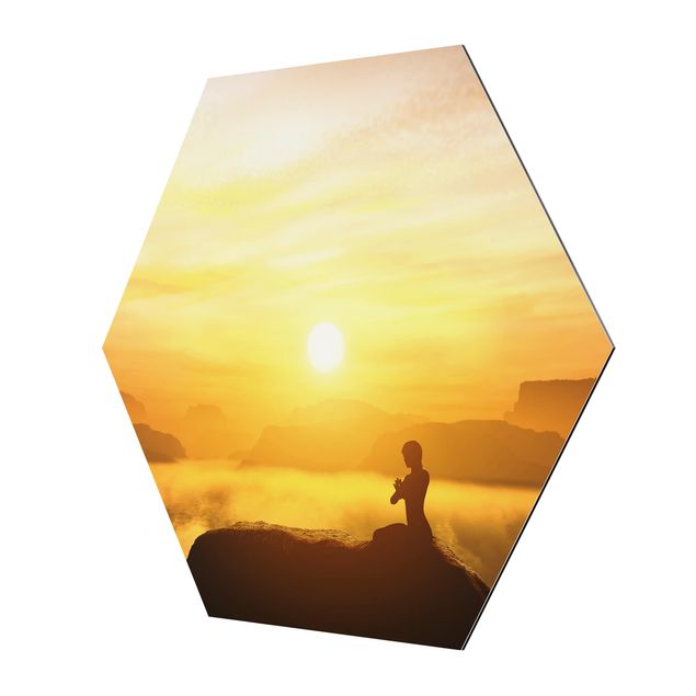 Alu-Dibond hexagon - Yoga Meditation
