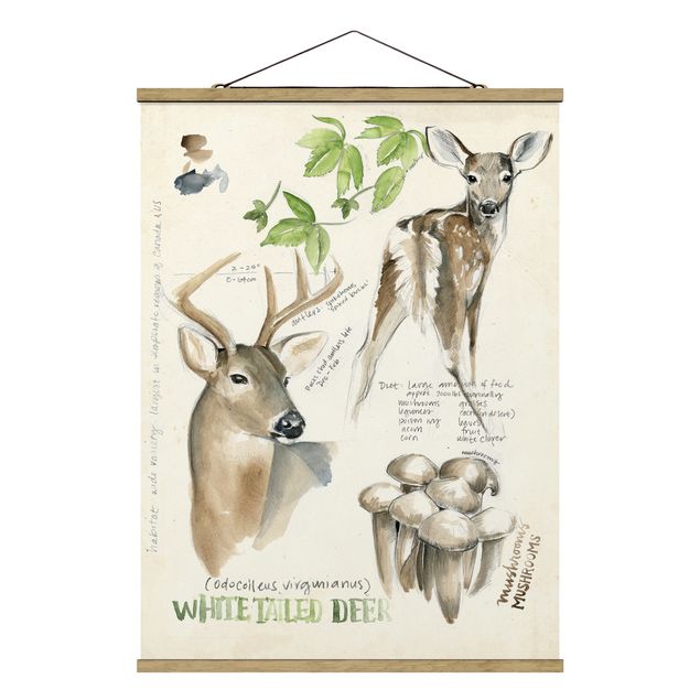 Fabric print with poster hangers - Wilderness Journal - Deer