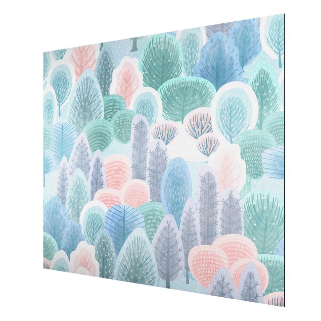 Print on aluminium - Happy Forest In Pastel