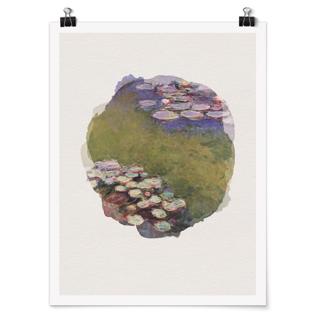 Poster - WaterColours - Claude Monet - Water Lilies