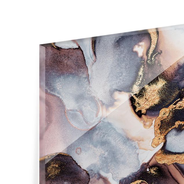 Splashback - Marble Watercolour With Gold