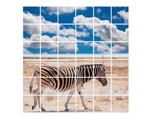 Tile sticker - Zebra In The Savannah