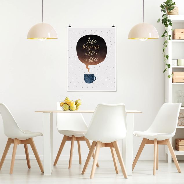 Poster - Life Begins After Coffee Dots