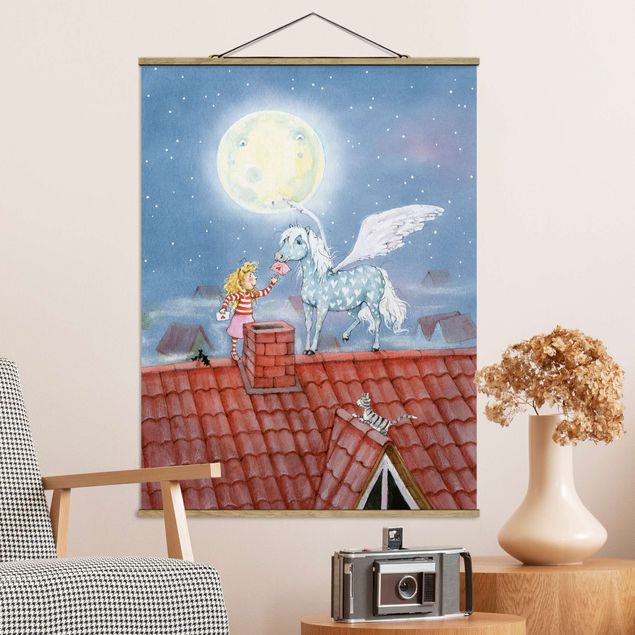 Fabric print with poster hangers - Marie's Magic Pony