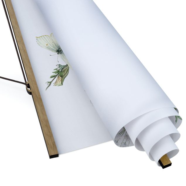 Fabric print with poster hangers - British Butterflies III