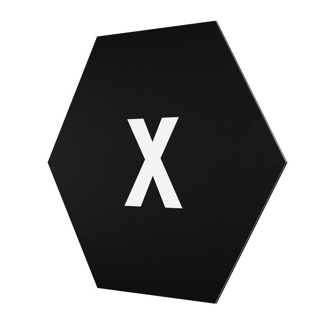 Alu-Dibond hexagon - Letter Black X