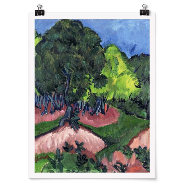 Poster art print - Ernst Ludwig Kirchner - Landscape with Chestnut Tree