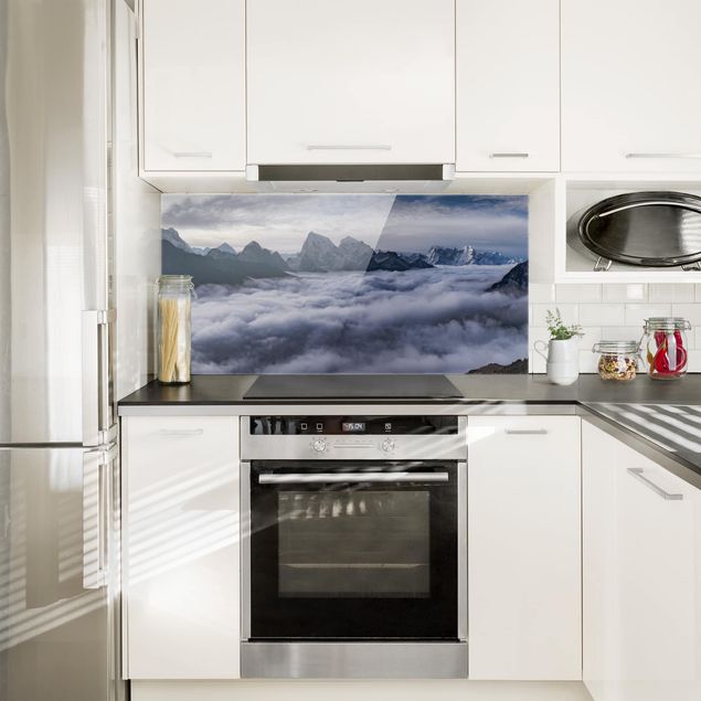 Glass splashback kitchen Sea Of ​​Clouds In The Himalayas