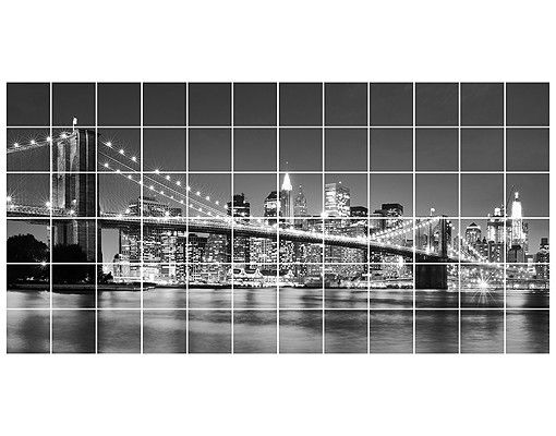Tile sticker - Nighttime Manhattan Bridge II