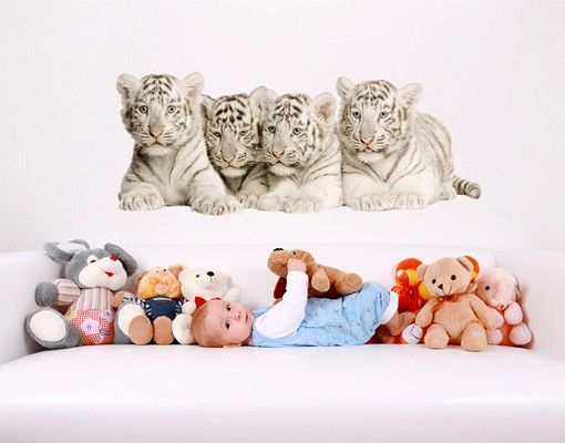 Autocolantes de parede tigres No.504 Bengal Tiger Babies