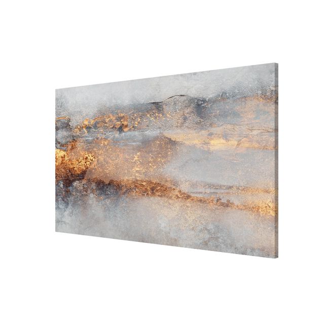 Magnetic memo board - Gold Grey Fog