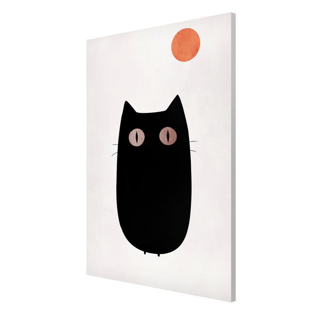 Magnetic memo board - Black Cat Illustration