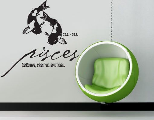 Moon and stars wall stickers No.UL752 Zodiac Sign Pisces