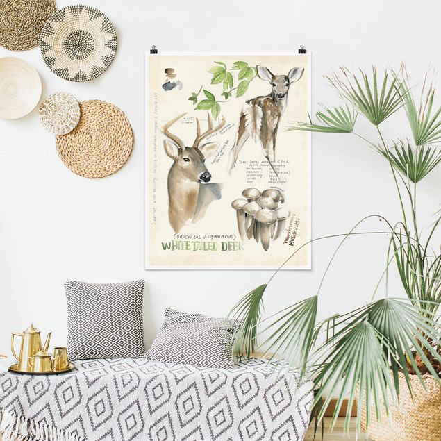 Poster flowers - Wilderness Journal - Deer