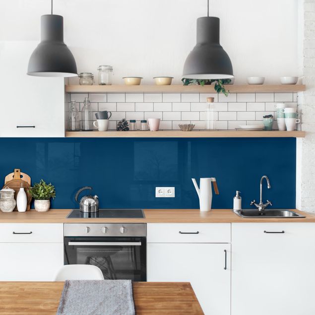 Kitchen wall cladding - Prussian Blue