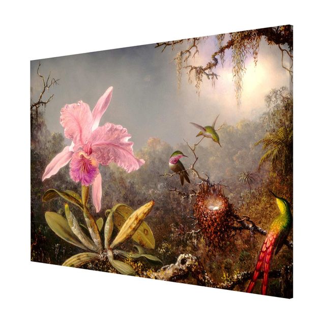 Magnetic memo board - Martin Johnson Heade - Orchid And Three Hummingbirds