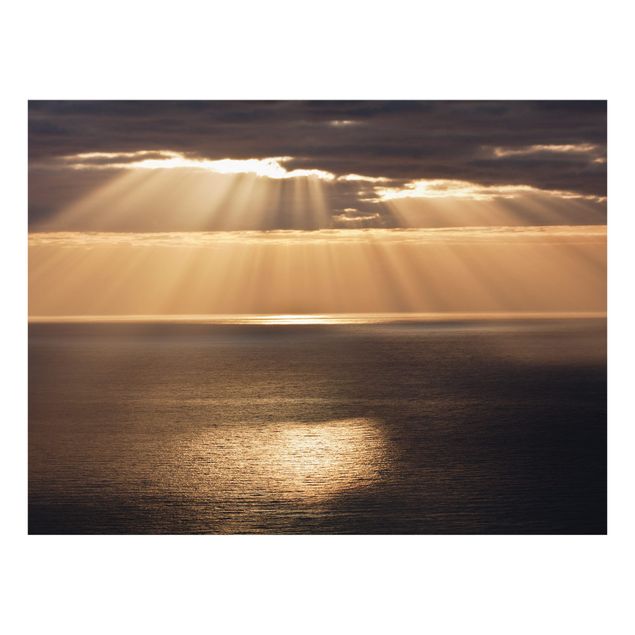 Glass splashback Sunbeams Above Sea