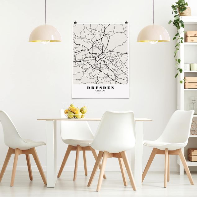 Poster city, country & world maps - Dresden City Map - Classical