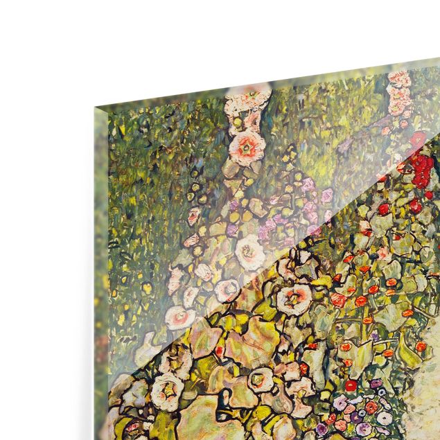 Glass Splashback - Gustav Klimt - Garden Way With Chickens - Square 1:1