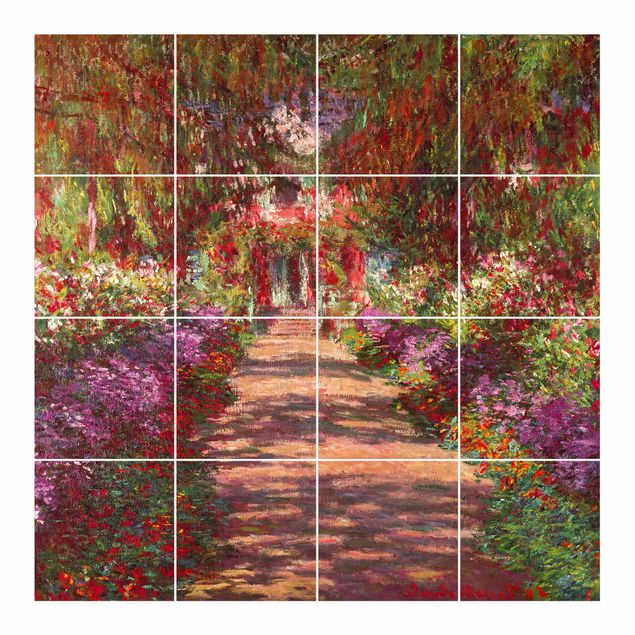 Tile sticker with image - Claude Monet - Pathway In Monet's Garden At Giverny