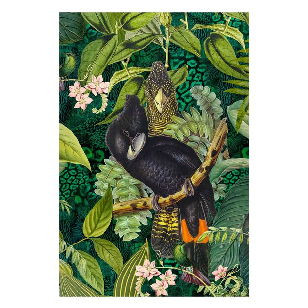 Magnetic memo board - Colourful Collage - Cockatoos In The Jungle