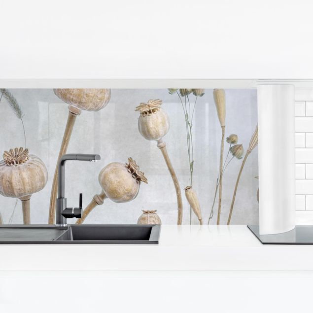 Kitchen wall cladding - Dried Poppy Flower