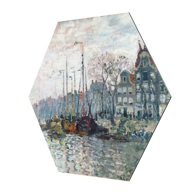 Alu-Dibond hexagon - Claude Monet - View Of The Prins Hendrikkade And The Kromme Waal In Amsterdam