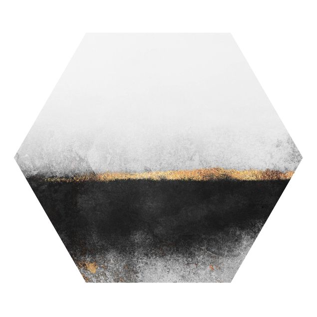 Forex hexagon - Abstract Golden Horizon Black And White