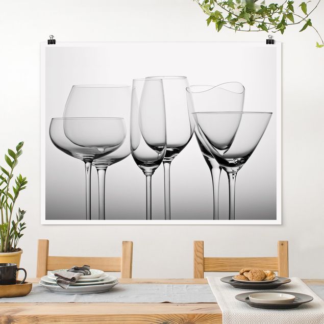 Poster - Fine Glassware Black And White