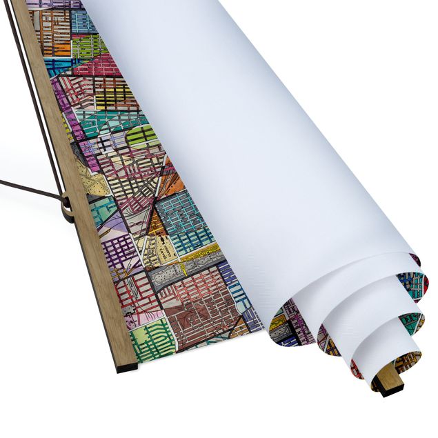 Fabric print with poster hangers - Modern Map Of St. Louis
