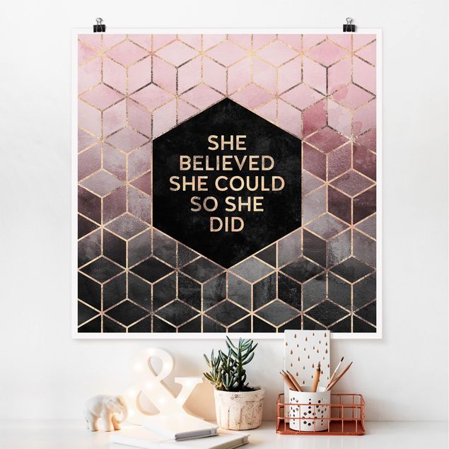 Poster - She Believed She Could Rosé Gold